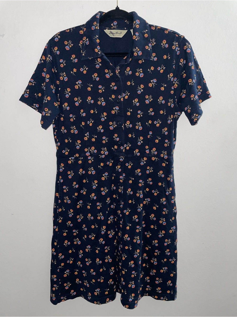Eddie Bauer Vintage Short Sleeve Collared Floral Shirt Dress Women’s Size M